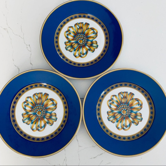 Hermes Vintage Cocarde de Soie Salad Plates Set/3 - Picture 2 of 9
